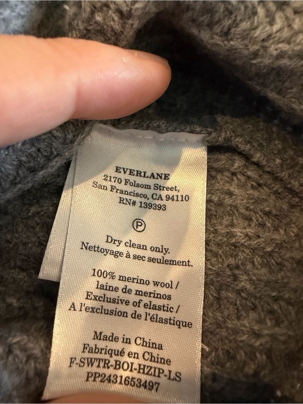 Everlane Merino Wool Half-Zip Sweater Women's Heather Gray Long Sleeve XL - Picture 6 of 8